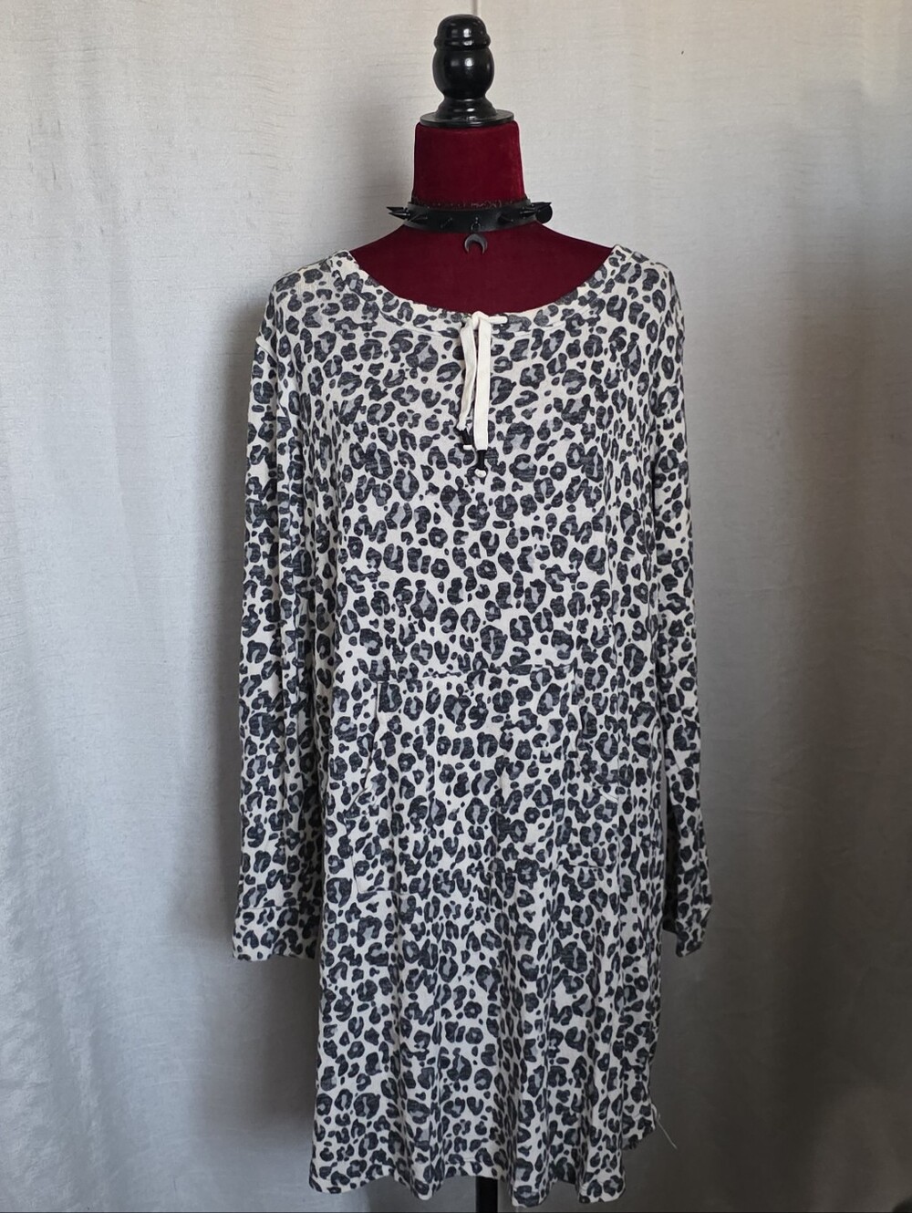Leopard Print Long-Sleeve Dress